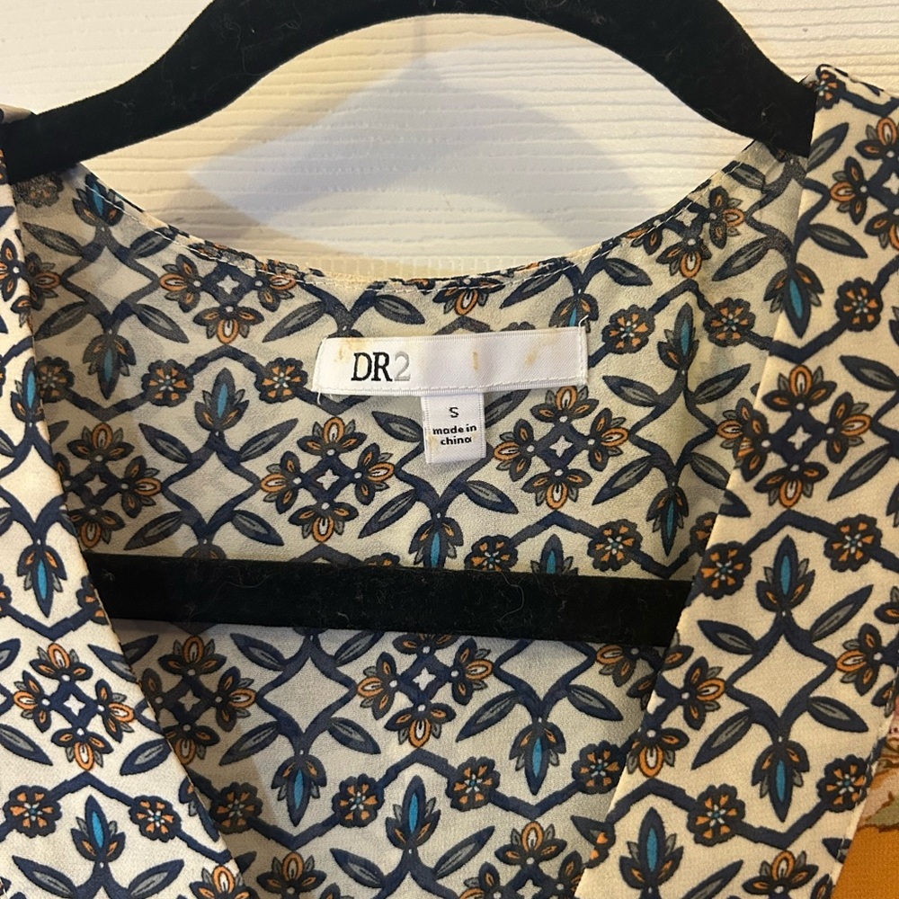 DR2 (Nordstrom) Mustard Mixed Print Midi Dress - Picture 2 of 3